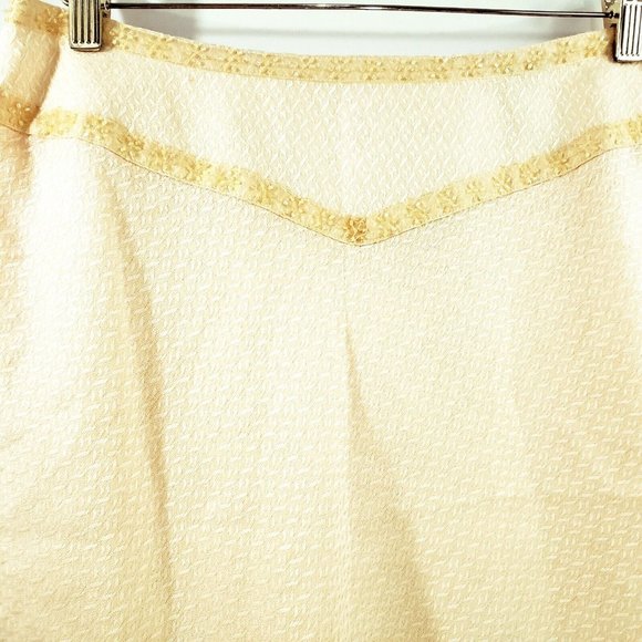 Worthington Skirt Size 10‎ Yellow beaded A-Line Textured Lined High waist New - Picture 4 of 8